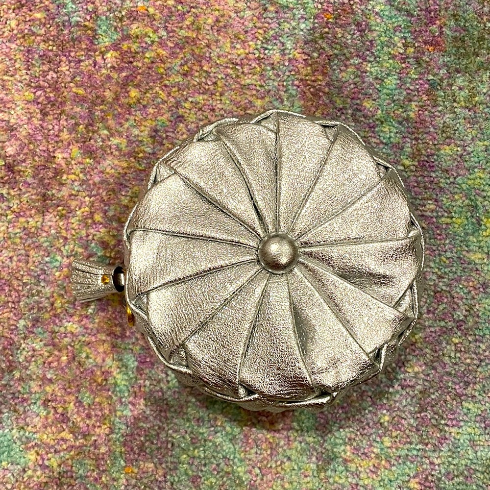 Anya Hindmarch Round Silver Clutch Wristlet - Brand New!